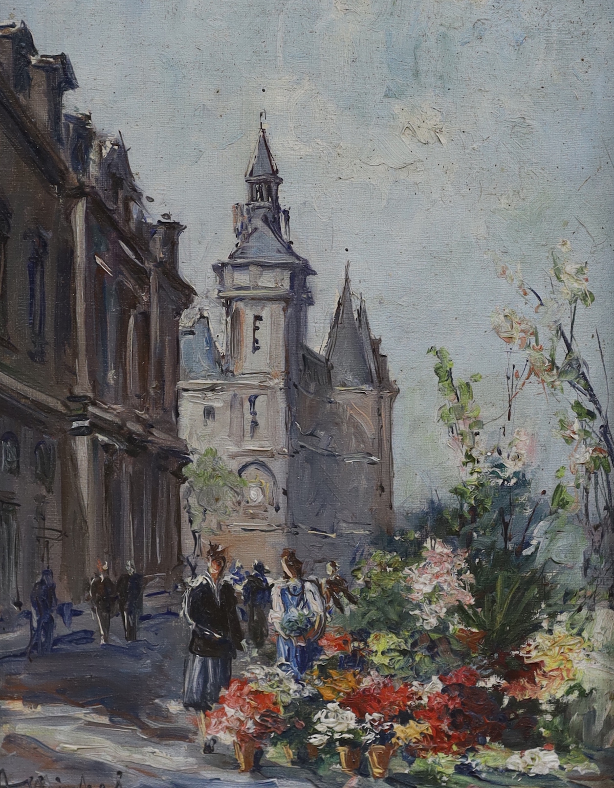 André Michel (French, b.1945), pair of impressionist oils on canvas, Parisian street scenes, signed, 22 x 17cm